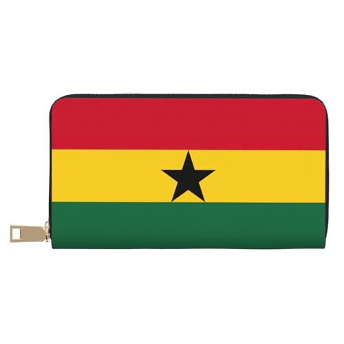 GaxfjRu Flag of Jamaica Stilvolle und praktische Damen Geldbörse - Schlankes und schlankes Kreditkartenetui mit Reißverschlussfach, Flagge von Ghana, Einheitsgröße, Classic von GaxfjRu