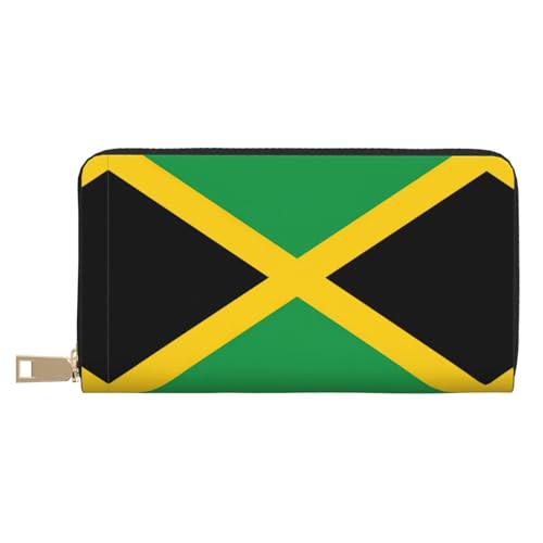 GaxfjRu Flag of Jamaica Stilvolle und praktische Damen Geldbörse - Schlankes und schlankes Kreditkartenetui mit Reißverschlussfach, Flagge von Jamaika, Einheitsgröße, Classic von GaxfjRu