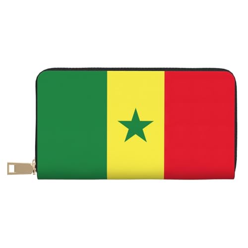 GaxfjRu Flagge der Tschetschenischen Republik Stilvolle und praktische Damengeldbörse - Schlankes und schlankes Kreditkartenetui mit Reißverschlussfach, Flagge von Senegal, Einheitsgröße, Classic von GaxfjRu