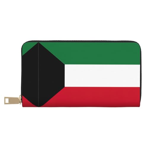 GaxfjRu Polnische Flagge Stilvolle und praktische Damengeldbörse - Schlankes und schlankes Kreditkartenetui mit Reißverschlussfach, Kuwaitische Flagge, Einheitsgröße, Classic von GaxfjRu