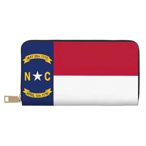 GaxfjRu Tennessee Staatsflagge Stilvolle und praktische Damengeldbörse - Schlankes und schlankes Kreditkartenetui mit Reißverschlussfach, Flagge des Bundesstaates North Carolina, Einheitsgröße, von GaxfjRu