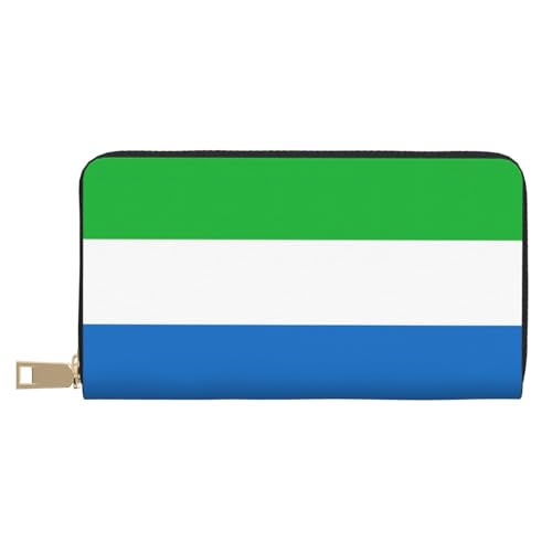 GaxfjRu Thailand Flagge Stilvolle und praktische Damen Geldbörse - Schlankes und schlankes Kreditkartenetui mit Reißverschlussfach, Sierra Leone Flagge, Einheitsgröße, Classic von GaxfjRu