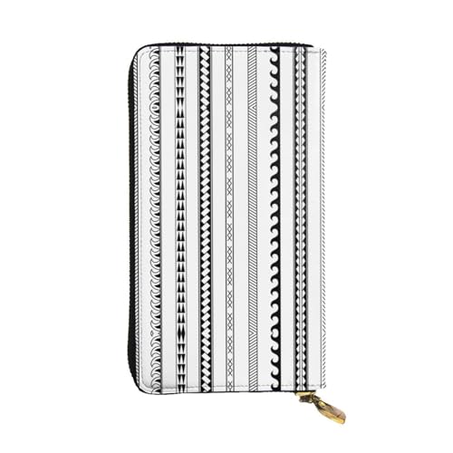 GaxfjRu Triangle Stripes Bohemian Pattern Practical Women Wallet - Simulated Leather with Metal Zipper, Multiple Compartments, Card Slots, Dreiecksstreifen, Bohemian-Muster, Einheitsgröße, Classic von GaxfjRu