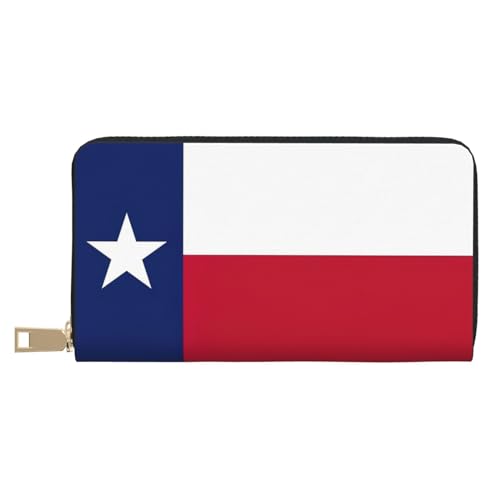 GaxfjRu Wyoming State Flag Stilvolle und praktische Damen Geldbörse - Schlankes und schlankes Kreditkartenetui mit Reißverschlussfach, Staatsflagge Texas, Einheitsgröße, Classic von GaxfjRu