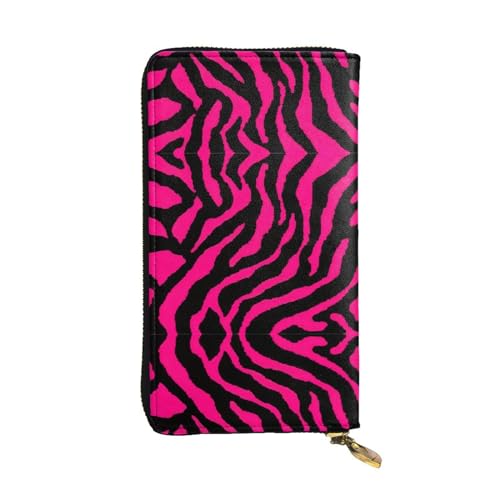 GaxfjRu Yellow Leaves Chicken Praktische Damengeldbörse - Kunstleder mit Metallreißverschluss, mehreren Fächern und Kartenfächern, Zebra Tiger Leopard Pink, Einheitsgröße, Classic von GaxfjRu