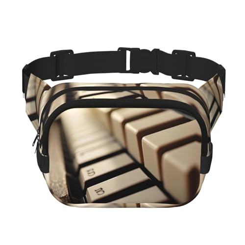 Gürteltasche mit Klaviertastendruck und Taschen, Bauchtasche für Damen und Herren, modische Umhängetasche, Hüfttaschen, Schwarz, Einheitsgröße Gürteltasche mit Klaviertastendruck und Taschen, Bauchtasche für Damen und Herren, modische Umhängetasche, Hüfttaschen, Schwarz, Einheitsgröße von GaxfjRu