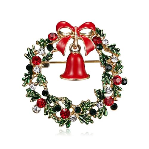 Emaille Weihnachten Bogen Glocken Broschen Für Frauen Weihnachten Anzug Pins Vintage Kreative Geschenk Mantel Kleid Zubehör Heiße Verkäufe-A1 von GeRRiT