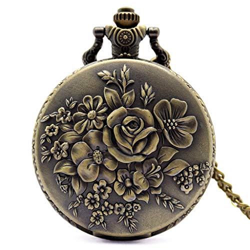 Exquisiter Bronze-Charm mit Blumenetui, Taschenuhrenkette, Geschenk für Damen und Mädchen von GeRRiT