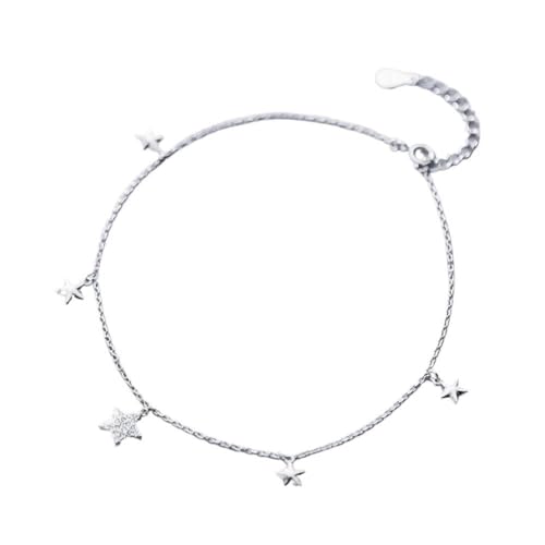 GeRRiT S925 Silber Füße Kette Frische Diamant Stern Füße Kette Süße Personalisierte Stern Schmuck, S925 Silber von GeRRiT