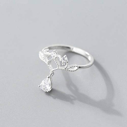 GeRRiT S925 Silber Ring Weibliche Koreanische Stil Wald Süße Diamant Krone Ring Temperament Persönlichkeitsring Femininering von GeRRiT