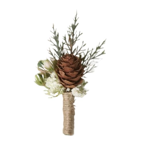 GeRnie Neue Getrocknete Blume Boutonniere Corsage Pin Hochzeit Bankett Boutonniere Knopfloch Männer Ehe Bräutigam Anzug Corsagen Brosche(Color:B) von GeRnie