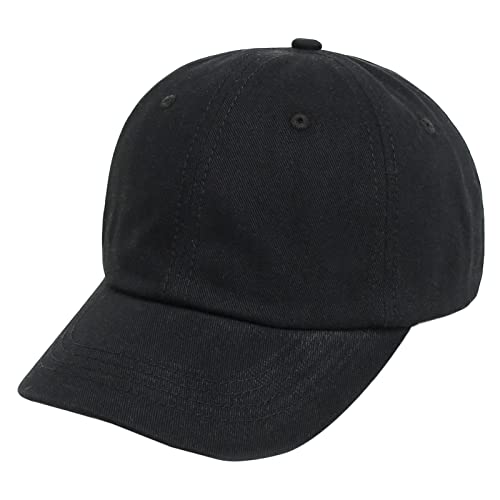 Geagodelia Einfarbig Baseball Cap Kinder Baby Jungen Mädchen Schirmmütze Sommer Sonnenhut UV Schutz Kappe Baby Mütze Frühling Cappy Basecap Baby Trucker Cap Babymütze (Schwarz, 9-24 Monate) von Geagodelia