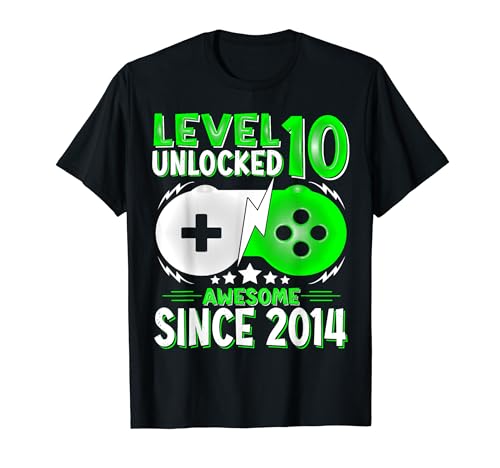 level 10 freigeschaltet jungen gamer geburtstag 10 jahre T-Shirt von Geburtstags Gamer Outfits