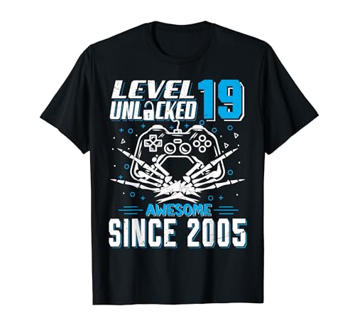 level 19 freigeschaltet jungen gamer geburtstag 19 jahre T-Shirt von Geburtstags Gamer Outfits