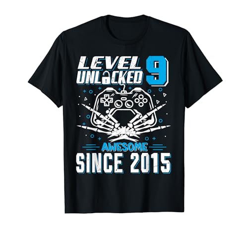 level 9 freigeschaltet jungen gamer geburtstag 9 jahre T-Shirt von Geburtstags Gamer Outfits