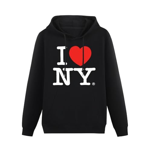 GediZ I Love Ny New York Long Sleeve Screen Print Heart Hoody Men S Black S von GediZ
