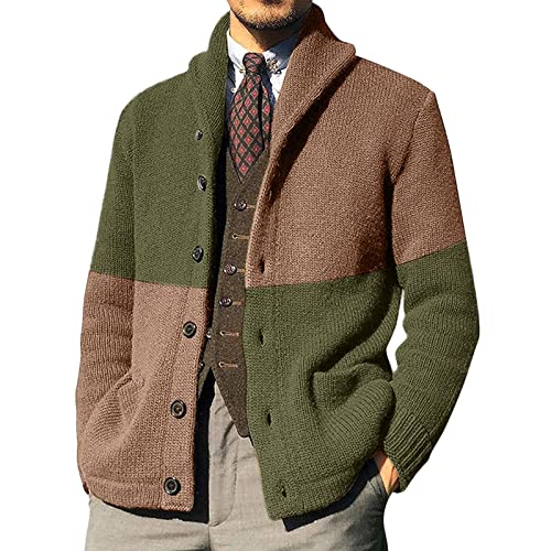 Strickjacke Herren Langarm Mit Knöpfen Regular Fit Freizit Gestrickte Herren Strickjacke Übergangsjacke Weiche Strickjacken mit Knöpfe und Taschen Seitentaschen Gestrickt Cardigan Herren Wintermantel von Gefomuofe