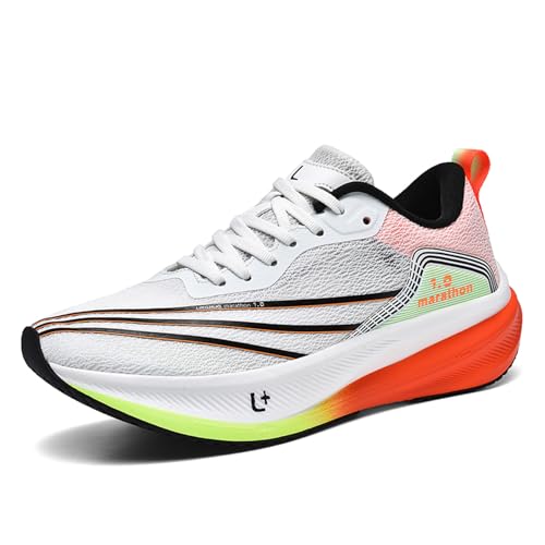 Sneaker Herren Damen Laufschuhe Sportschuhe Turnschuhe Straßenlaufschuhe Freizeitschuhe Leicht Atmungsaktive Schuhe Sport Running Outdoor Walking Jogging Gym Fitness Orange 34 EU von GemChve