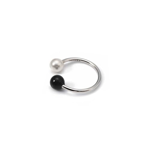 GemKing ER200411017A Black onyx pearl ear clip for women without pierced ears 925 silver earrings high-end niche ear accessories trendy ear hanging ear bone clip summer von GemKing