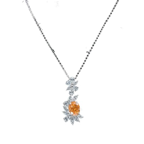 GemKing P2049 925 silver fashion flower 4.5ct egg-shaped 7 * 9 high carbon diamond pendant for women 40+3 von GemKing