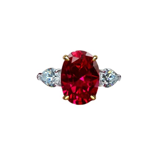 GemKing R0871 Pink high carbon diamond 10 * 14 ring egg-shaped 5 carat diamond ring von GemKing
