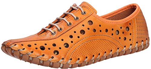 Gemini 031222-02 Schuhe Damen Schnürschuh Slipper Leder, Größe:40 EU, Farbe:Orange von Gemini