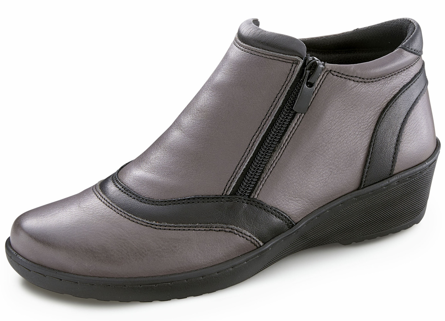 Gemini, bequeme Damen-Boots, Weite H, mit herausnehmbarem Fußbett, Grau-Schwarz, Größe 40 Gemini, bequeme Damen-Boots, Weite H, mit herausnehmbarem Fußbett, Grau-Schwarz, Größe 40 von Gemini