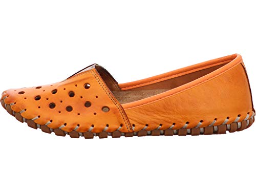 Gemini 031223-02 Schuhe Damen Ballerinas Slipper Leder, Größe:38 EU, Farbe:Orange von Gemini