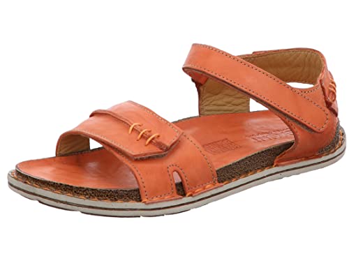 Gemini Damen Sandalen Knöchelriemen Ziernaht Korkoptik 331209-01, Größe:42 EU, Farbe:Orange von Gemini