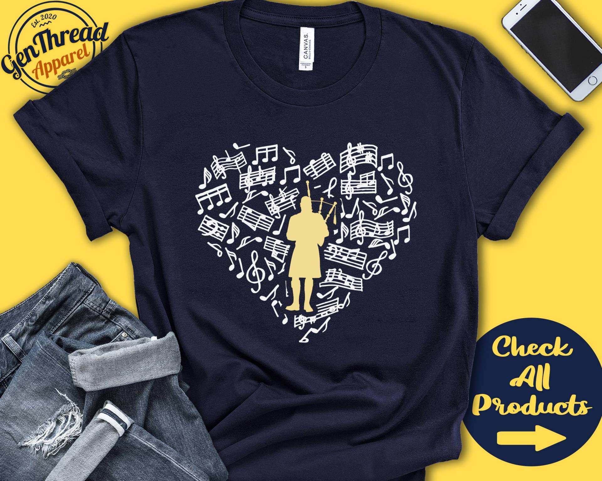Dudelsack Spieler Shirt | Geschenk Dudelsackpfeifer Windlicht Musiker Musikliebhaber Herz Instrument Tank Hoodie A2578 Dudelsack Spieler Shirt | Geschenk Dudelsackpfeifer Windlicht Musiker Musikliebhaber Herz Instrument Tank Hoodie A2578 von GenThreadApparel