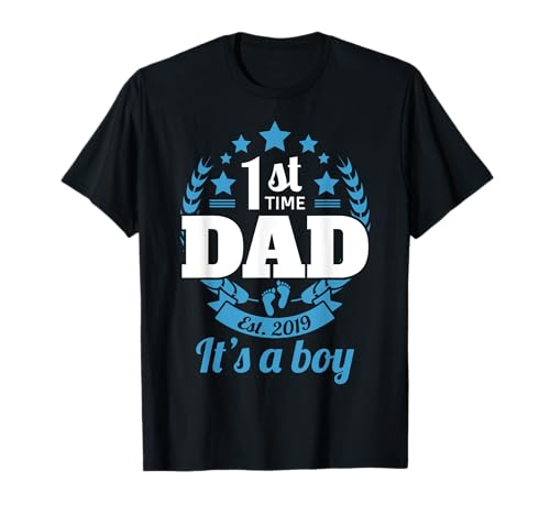 1st Time Dad 2019 It's A Boy Lustiges 1. Mal Papa Befördert T-Shirt 1st Time Dad 2019 It's A Boy Lustiges 1. Mal Papa Befördert T-Shirt von Gender Reveal Party Gifts Ideas