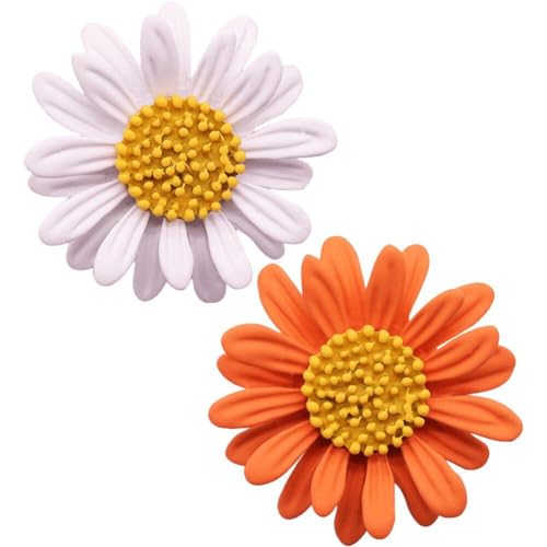 Generic 2 Stück Gänseblümchen-brosche Für Damen, Retro-sonnenblumen-kragennadel, Brosche Für Mantel, Mütze, Schal, Tasche, Dekoration von Generic