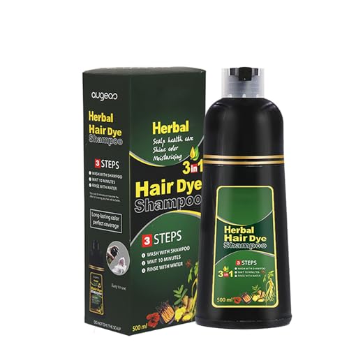 3-in-1 Herbal Hair Coloring Shampoo - 10 Mins Herbal Hair Darkening Shampoo, 500ml Organic Natural Herbal Hair Darkening Shampoo, Multi-Color Hair Dye for Men and Women (Black) von Generic