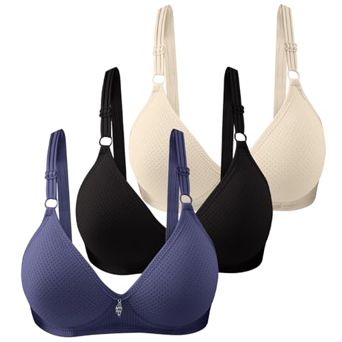 3er BH Set Bügelloser BH Vorderverschluss Soft Gepolstert Bralette Spitzen BH BH Damen Push up Atmungsaktiver Bügelloser Bra Weicher Bustier Nahtlose ohne Bügel für Schlafen Yoga Bustier Weich 3er BH Set Bügelloser BH Vorderverschluss Soft Gepolstert Bralette Spitzen BH BH Damen Push up Atmungsaktiver Bügelloser Bra Weicher Bustier Nahtlose ohne Bügel für Schlafen Yoga Bustier Weich von Generic