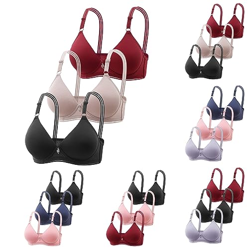 3er Pack BH Damen Ohne Bügel Push Up Baumwolle Set Frauen Sexy Starker Halt Große Brüste Klassisch Weich Bequem Unterwäsche Bra Mit Verstellbarem für Alltag 3er Pack BH Damen Ohne Bügel Push Up Baumwolle Set Frauen Sexy Starker Halt Große Brüste Klassisch Weich Bequem Unterwäsche Bra Mit Verstellbarem für Alltag von Generic