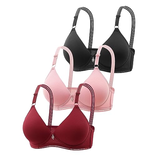 3er Pack BH Damen Ohne Bügel Push Up Baumwolle Set Frauen Sexy Starker Halt Große Brüste Klassische Unterwäsche Weich Bequem Mit Verstellbarem für Alltag 3er Pack BH Damen Ohne Bügel Push Up Baumwolle Set Frauen Sexy Starker Halt Große Brüste Klassische Unterwäsche Weich Bequem Mit Verstellbarem für Alltag von Generic