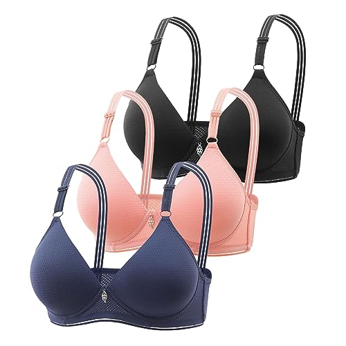 3er Pack BH Damen Ohne Bügel Push Up Baumwolle Set Frauen Sexy Starker Halt Große Brüste Klassische Unterwäsche Weich Bequem Mit Verstellbarem für Alltag 3er Pack BH Damen Ohne Bügel Push Up Baumwolle Set Frauen Sexy Starker Halt Große Brüste Klassische Unterwäsche Weich Bequem Mit Verstellbarem für Alltag von Generic