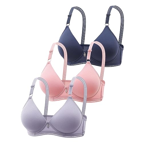 3er Pack BH Damen ohne Bügel Push Up Baumwolle BH Set Frauen Sexy Starker Halt Große Brüste Klassische BH Set für Damen Weich Bequemer BH Unterwäsche Bra mit verstellbarem für Alltag 3er Pack BH Damen ohne Bügel Push Up Baumwolle BH Set Frauen Sexy Starker Halt Große Brüste Klassische BH Set für Damen Weich Bequemer BH Unterwäsche Bra mit verstellbarem für Alltag von Generic