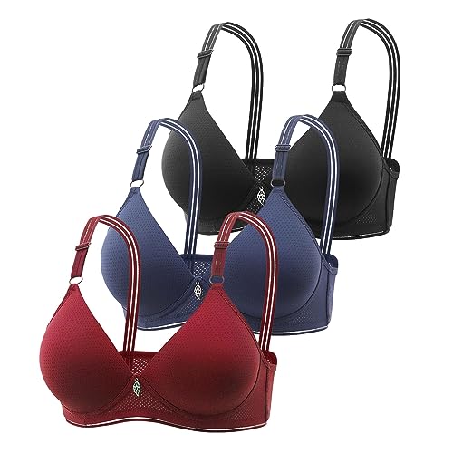 3er Pack BHS Damen Ohne Bügel Push Up BH Set Frauen Sexy Bustier Crop Top Sport-BHS Trainings-BH mit verstellbarem für Alltag Yoga Fitness Sport Outdoor 3er Pack BHS Damen Ohne Bügel Push Up BH Set Frauen Sexy Bustier Crop Top Sport-BHS Trainings-BH mit verstellbarem für Alltag Yoga Fitness Sport Outdoor von Generic
