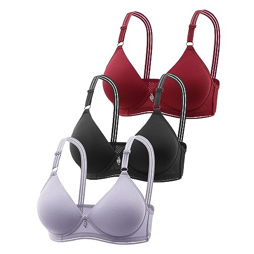 3er Pack BHS Damen Ohne Bügel Push Up BH Set Frauen Sexy Bustier Crop Top Sport-BHS Trainings-BH mit verstellbarem für Alltag Yoga Fitness Sport Outdoor 3er Pack BHS Damen Ohne Bügel Push Up BH Set Frauen Sexy Bustier Crop Top Sport-BHS Trainings-BH mit verstellbarem für Alltag Yoga Fitness Sport Outdoor von Generic