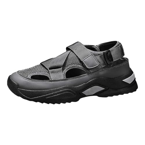 80 Schuhe Herren Sommer Herrenschuhe Atmungsaktive Sandalen Herren Vielseitige Outdoor-Strandschuhe Casual Sports Dicke Sohle Lochschuhe ene Schuhe Herren Kostüm (Grey, 43) von Generic