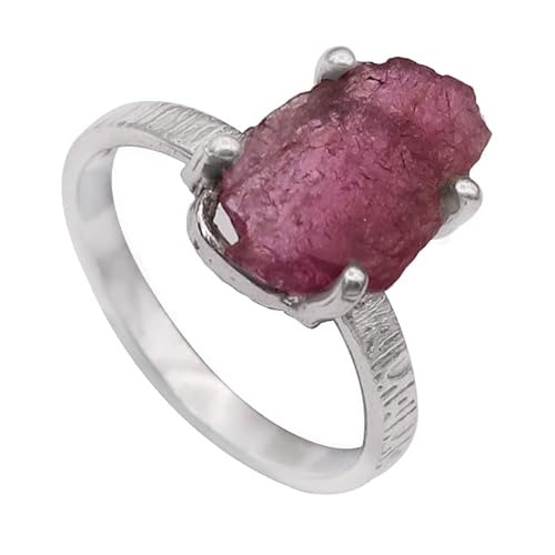 925 Sterling Silber Bandring Rosa Turmalin Edelstein Bandring Männer & Frauen Bandring Alle Größen Bandring Geschenkartikel Handarbeit Jewerly ISR549_67 (21.3) von Generic