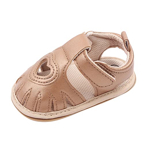 A 23 Kleine Mädchen Einzelschuhe Liebe erste Schuhe Kleinkind Sandalen Prinzessin Schuhe Damenschuhe 41 (Gold, 20 Toddler) von Generic