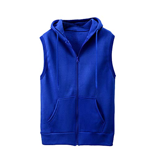 Ärmellos Shirts Weste Herren, Sport Freizeit Kapuzensweatshirt mit Reißverschluss, Zipped Hoodie ärmellos für Herren Sleeveless Kapuzenpullover Männer Sweater Trainingsweste Sweatshirt Tank Top von Generic