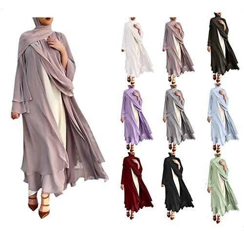 Abaya Muslim Damen Gebetskleidung Muslimische Kleider Langarm Arabisch Robe Ramadan Lang Gebetskleid Muslimische Kleider Damen Lang von Generic