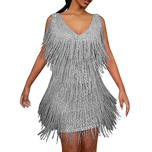 Abendkleid für Damen, Pailletten, Samba-Kostüm, lateinamerikanisches Tanzkleid, Gala-Abendkleid, Hochzeit, große Größe, rückenfrei, schick, elegant, sexy, Hochzeitskleid, Cocktailkleid, Pailletten Abendkleid für Damen, Pailletten, Samba-Kostüm, lateinamerikanisches Tanzkleid, Gala-Abendkleid, Hochzeit, große Größe, rückenfrei, schick, elegant, sexy, Hochzeitskleid, Cocktailkleid, Pailletten von Generic