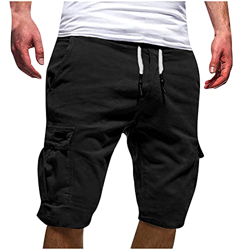 Generic Angebote des Tages Heute Werkzeug Kurze Arbeitshose Herren Sommer Regular Shorts Herren Einfarbige Passform Sweatpants Baumwolle Chino Shorts mit Taschen Boardshorts Komfortable Cargo Shorts von Generic