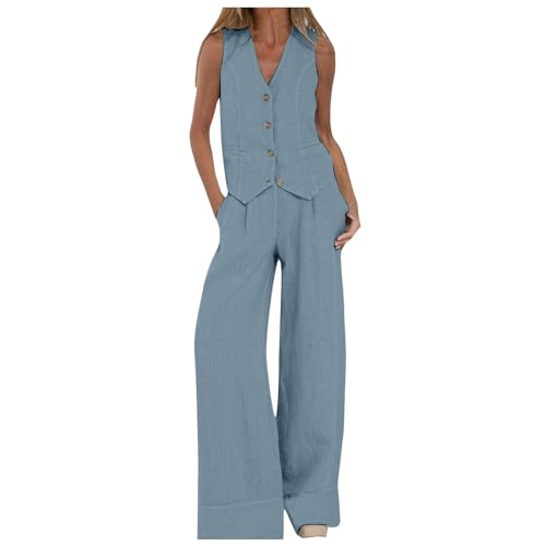 Anzug Damen elegant 2 teiler,Zweiteiler Damen Sommer Elegant,Hosenanzug Damen Sportlich Zweiteiliger Leichter Elegant Anzug Set Vintage Ärmellos Blazer V-Ausschnitt Weste und Hose 2 Stück Anzug Damen elegant 2 teiler,Zweiteiler Damen Sommer Elegant,Hosenanzug Damen Sportlich Zweiteiliger Leichter Elegant Anzug Set Vintage Ärmellos Blazer V-Ausschnitt Weste und Hose 2 Stück von Generic