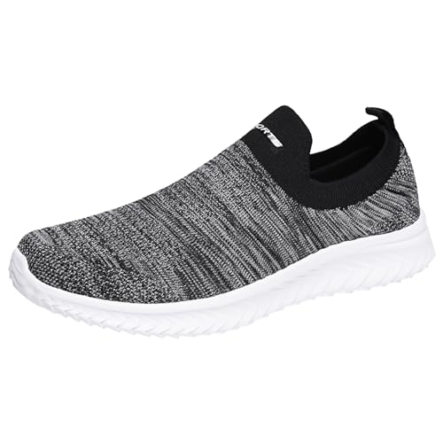 Atmungsaktive Sport-Freizeitschuhe für Herren und Damen, leichte Walk-Lauf-Sneaker Plateau Sneaker Herren (Grey, 46) von Generic