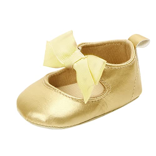 Baby Girl Strampler Kleinkind-Schuh-Säuglings-weiche Schuhe Baby-Kleinkind-Baby-Schuhe Jogginganzug Herren (Gold, 22 Toddler) von Generic